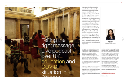 News: Boarding School magazine Telling the right message. live Podcast over UK education and COVID situation in Chinese